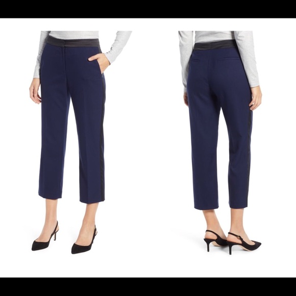 1901 Women’s Tuxedo Stripe Cropped Ankle Pants - Picture 2 of 7